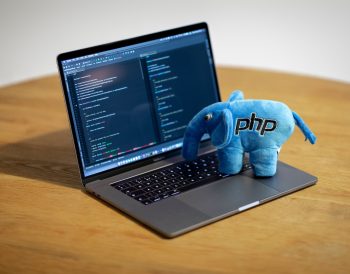 blue elephant figurine on macbook pro